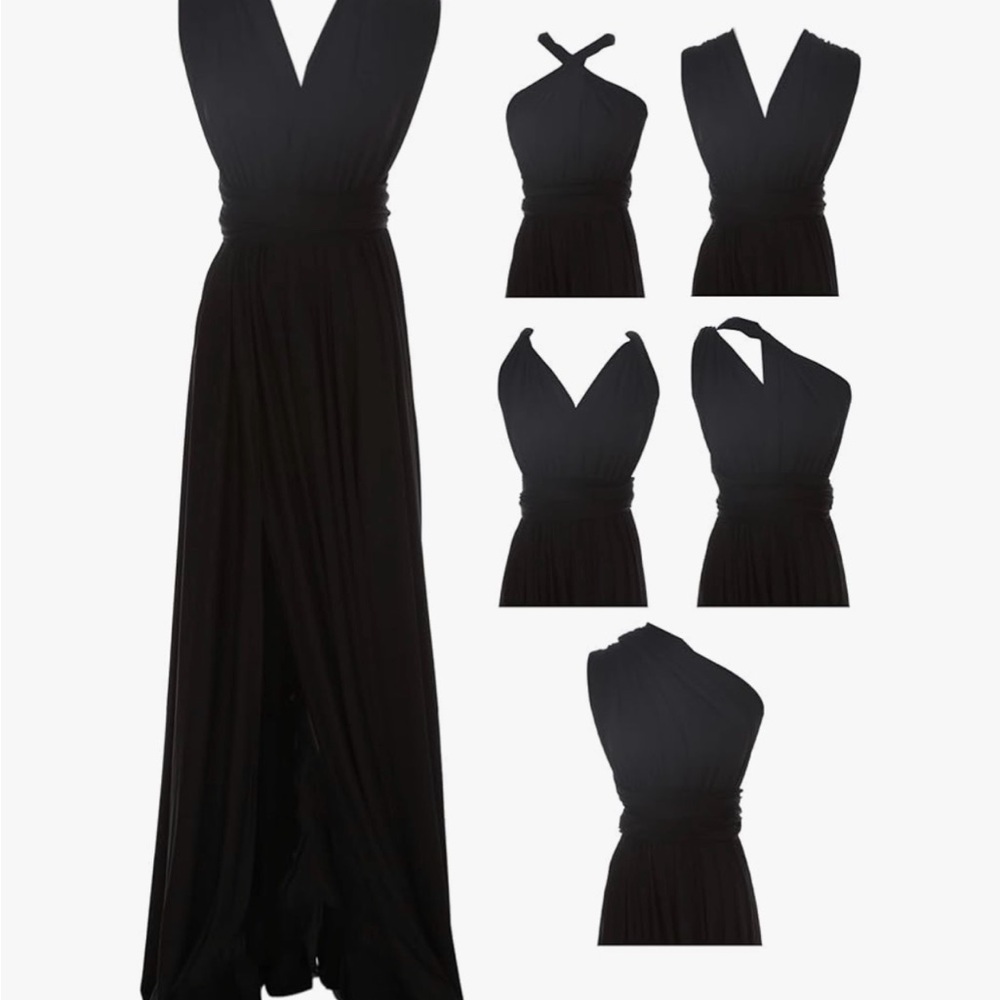 Elegant Black Convertible Maxi Dress